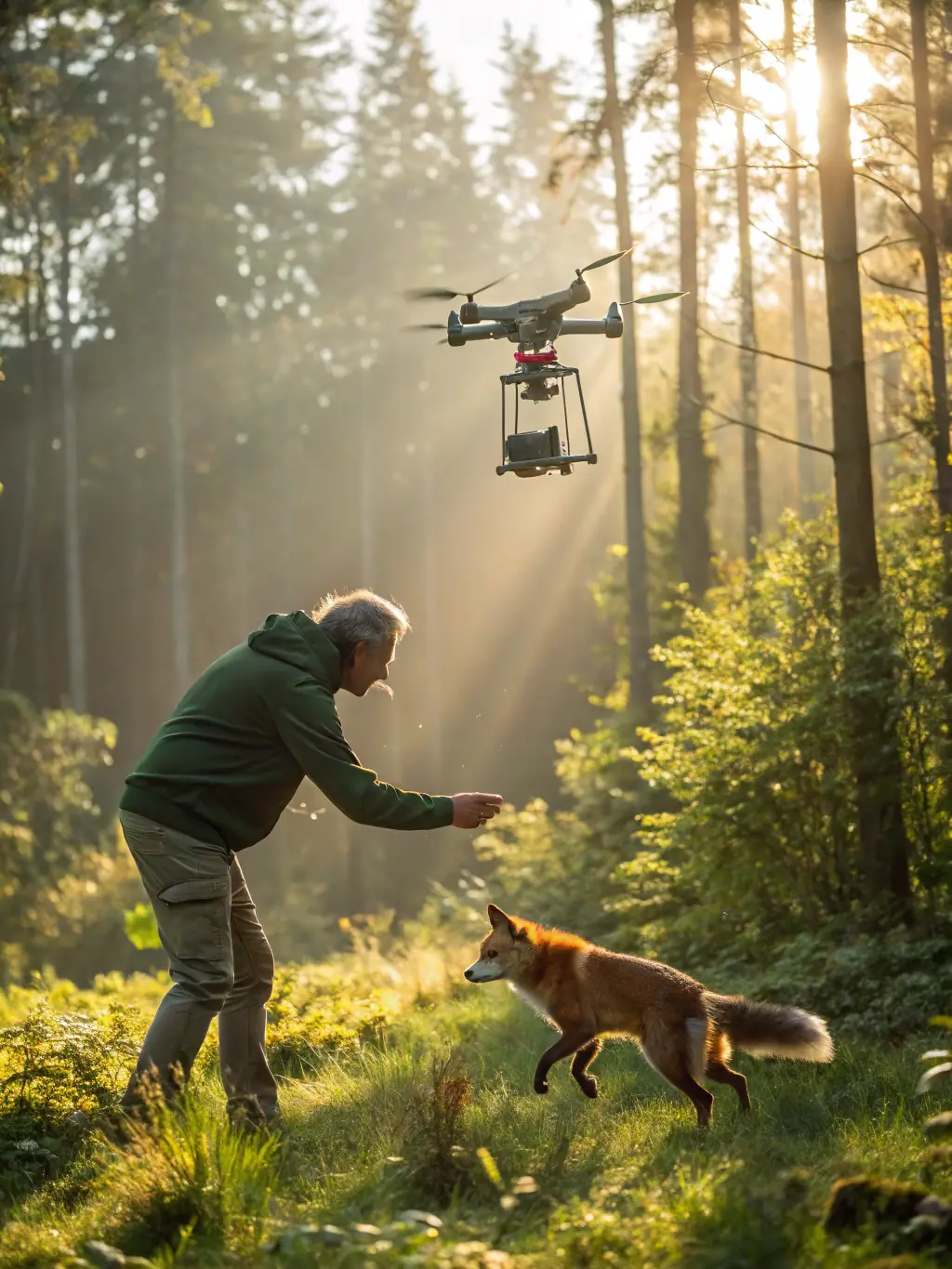 A photograph of a team releasing a rehabilitated animal back into its natural habitat, showcasing the organization's efforts in wildlife rehabilitation.