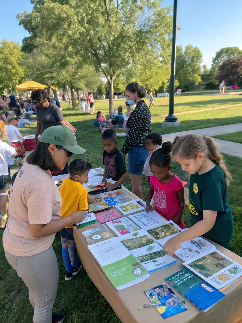 A photograph of a community event organized by the organization, featuring educational displays and activities related to wildlife conservation.
